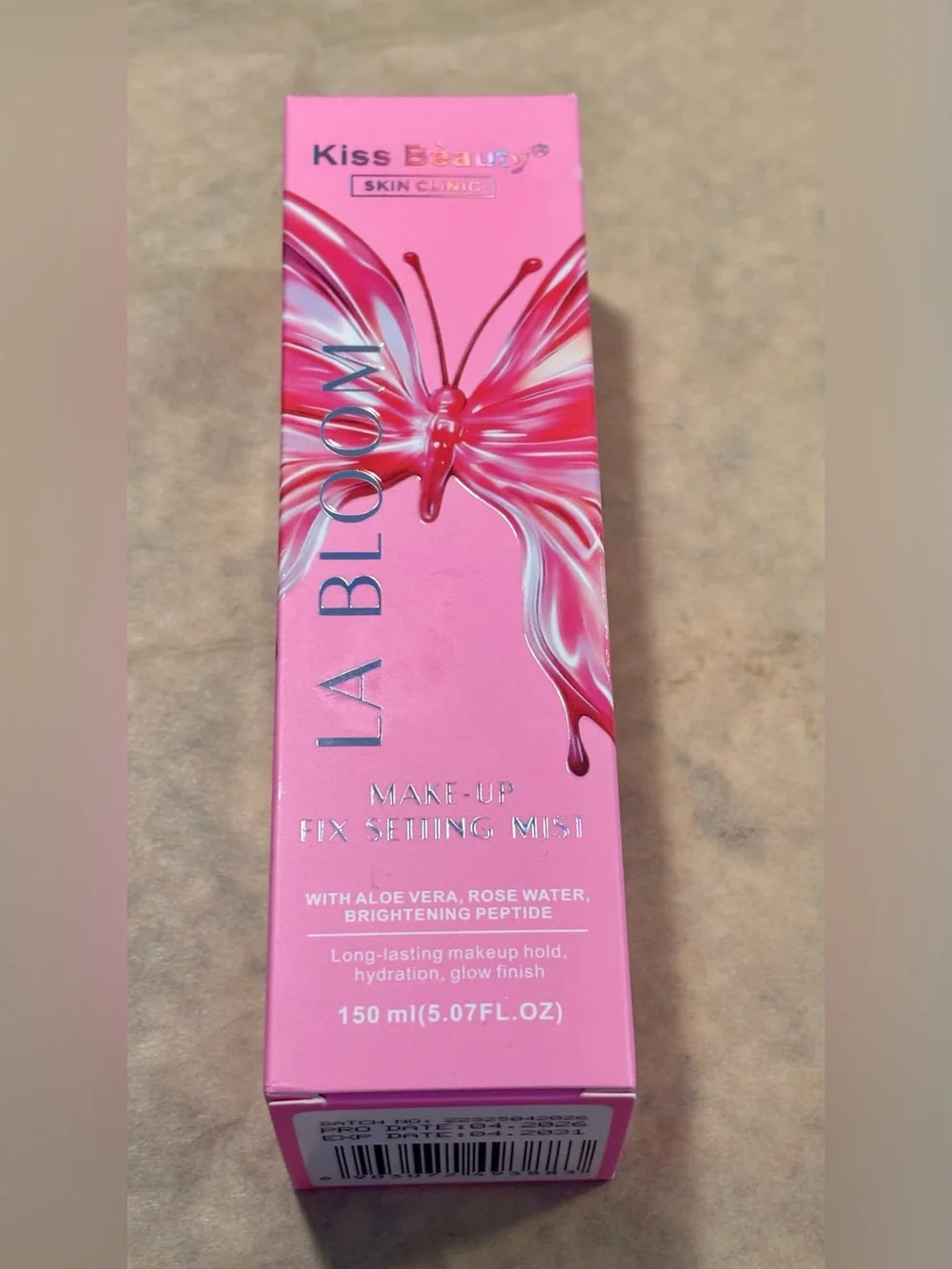 NWT Kiss Beauty La Bloom Makeup Fix Setting Mist 150ml Pink